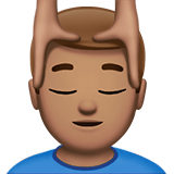 男士按摩：中等肤色emoji素材一 160x160像素
