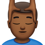 男士按摩：中黑肤色emoji素材一 160x160像素