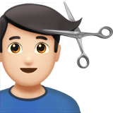 男士理发：浅肤色emoji素材一 160x160像素