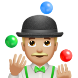 男子杂耍：中浅肤色emoji素材一 160x160像素