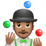 男子杂耍：中等肤色emoji素材一 160x160像素