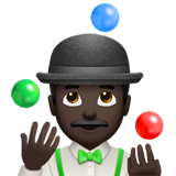 男子杂耍：深色肤色emoji素材一 160x160像素