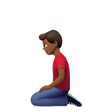 跪男：中黑肤色emoji素材一 160x160像素
