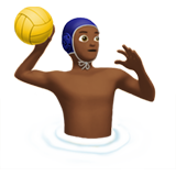 男子水球：中深色肤色emoji素材一 160x160像素