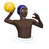 男子水球：深色肤色emoji素材一 160x160像素