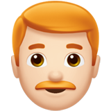 男士：浅肤色，红发emoji素材一 160x160像素