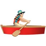 男子划艇：浅肤色emoji素材一 160x160像素