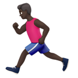 男子跑步：深色肤色emoji素材一 160x160像素