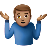 男人耸肩：中等肤色emoji素材一 160x160像素