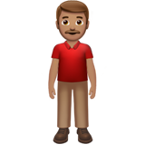 男士站立：中等肤色emoji素材一 160x160像素