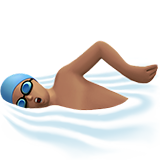 男子游泳：中等肤色emoji素材一 160x160像素