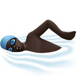 男子游泳：深色肤色emoji素材一 160x160像素