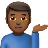单手举起的男人：中等深色肤色emoji素材一 160x160像素