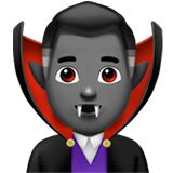 男吸血鬼：中黑肤色emoji素材一 160x160像素