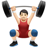 举重：浅肤色emoji素材一 160x160像素