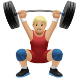 男子举重：中浅肤色emoji素材一 160x160像素