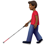 拿拐杖的男人：中黑肤色emoji素材一 160x160像素