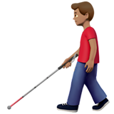 拿拐杖的男人：中等肤色emoji素材一 160x160像素