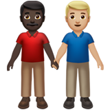 男士牵手：深色肤色，中浅肤色emoji素材一 160x160像素