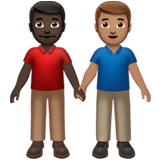 男士牵手：深色肤色，中等肤色emoji素材一 160x160像素