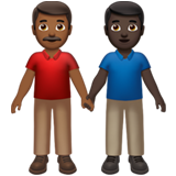 男士牵手:中深色肤色,深色肤色emoji素材一 160x160像素