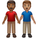 男士牵手：中深色肤色，中肤色emoji素材一 160x160像素