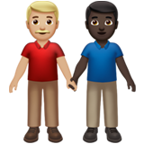 男士牵手：中浅肤色，深色肤色emoji素材一 160x160像素