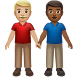 男士牵手：中浅肤色，中深肤色emoji素材一 160x160像素