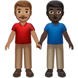 男士牵手：中等肤色，深色肤色emoji素材一 160x160像素