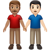 男士牵手：中等肤色，浅肤色emoji素材一 160x160像素