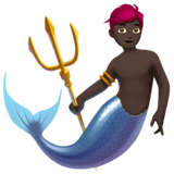 人鱼：深色肤色emoji素材一 160x160像素