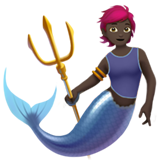 美人鱼：深色肤色emoji素材一 160x160像素