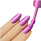 涂指甲油的手：中浅肤色emoji素材一 160x160像素