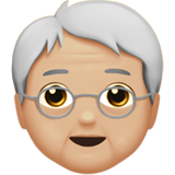 老年人：中浅肤色emoji素材一 160x160像素