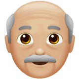 老人：中浅肤色emoji素材一 160x160像素