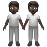 手牵手：深色肤色emoji素材一 160x160像素