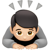 鞠躬：浅肤色emoji素材一 160x160像素
