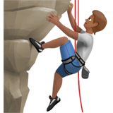 正在攀爬的人：中等肤色emoji素材一 160x160像素