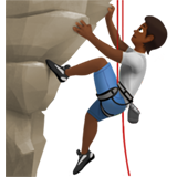 攀岩者/正在攀爬的人：中黑肤色emoji素材一 160x160像素