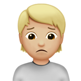 人皱眉：中等浅肤色emoji素材一 160x160像素