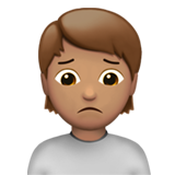 人皱眉：中等肤色emoji素材一 160x160像素