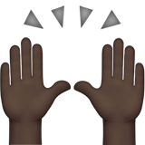 举起手：深色肤色emoji素材一 160x160像素
