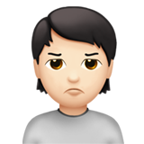 人撅嘴：浅肤色emoji素材一 160x160像素