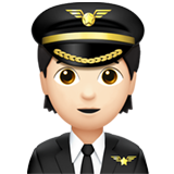 飞行员：浅肤色emoji素材一 160x160像素