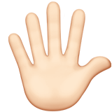 手指张开的手：浅肤色emoji素材一 160x160像素