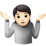 耸肩：浅肤色emoji素材一 160x160像素