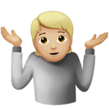 耸肩：中等浅肤色emoji素材一 160x160像素