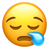 困倦的脸emoji素材一 160x160像素