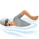 游泳者：中等浅肤色emoji素材一 160x160像素