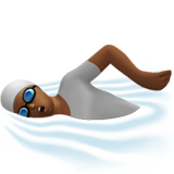 游泳者：中黑肤色emoji素材一 160x160像素